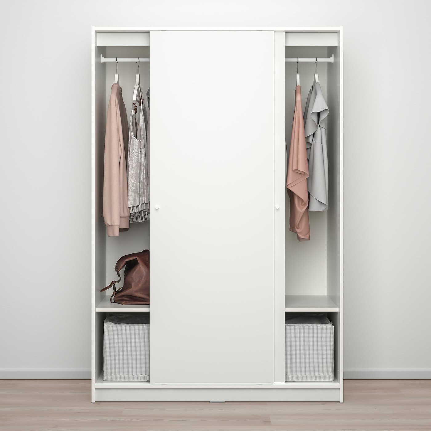 KLEPPSTAD Wardrobe with sliding doors - white 117x55x176 cm — image 5