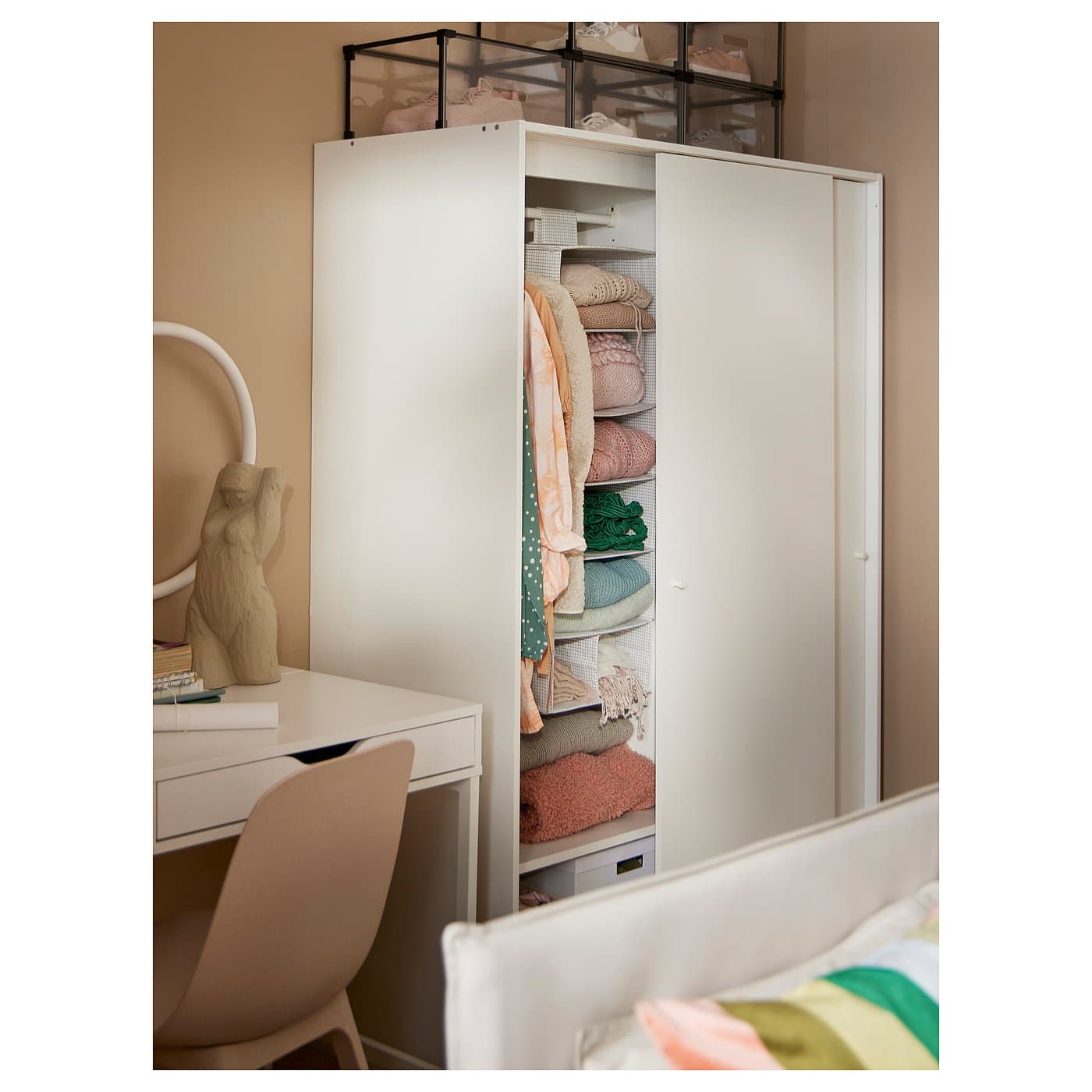 KLEPPSTAD Wardrobe with sliding doors - white 117x55x176 cm — image 2