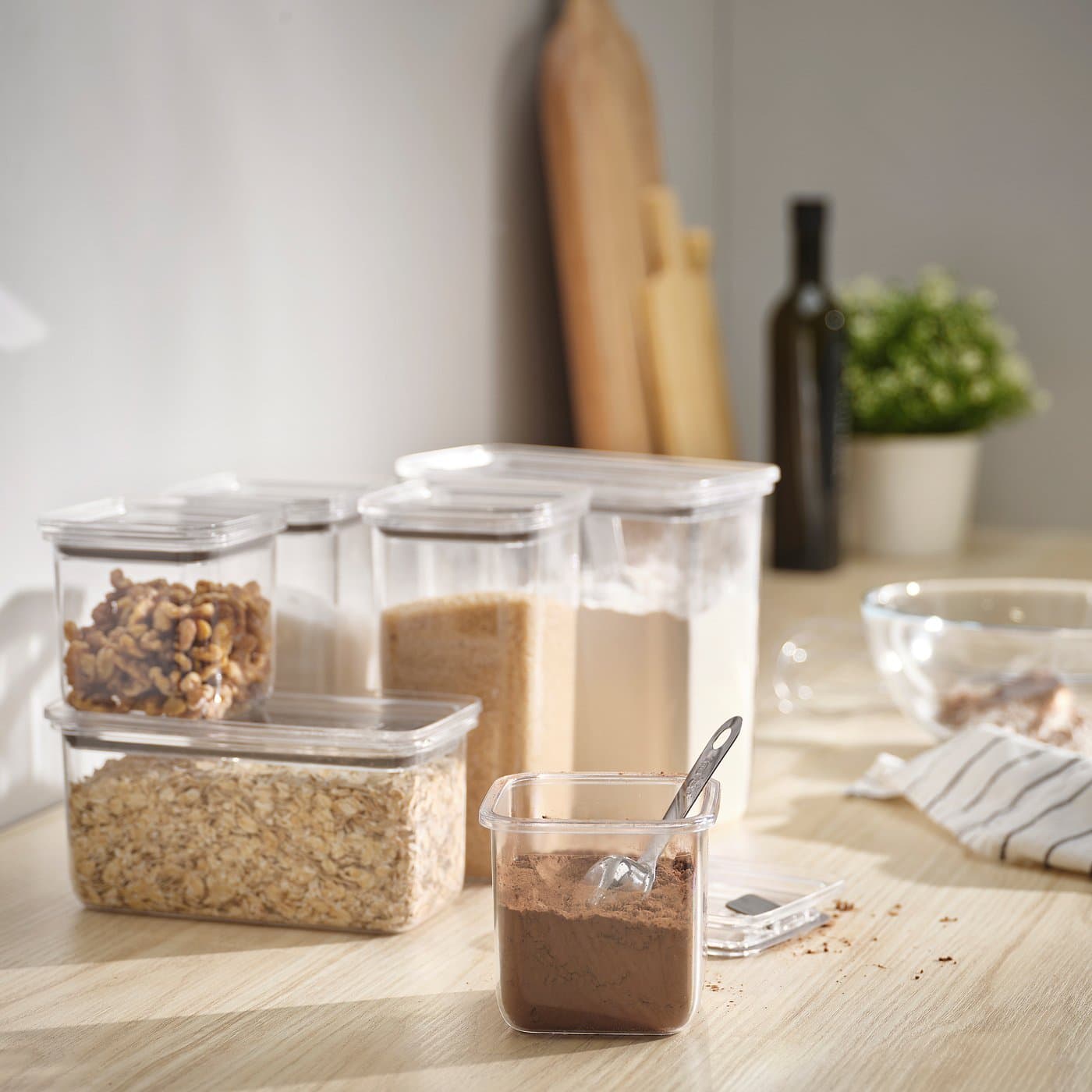 KORALLVIPPA Dry Food Jar With Lid, Set Of 6 - Transparent — image 2