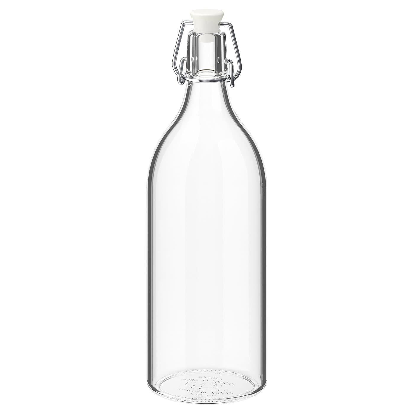 KORKEN Bottle with stopper - clear glass 1 l — image 1