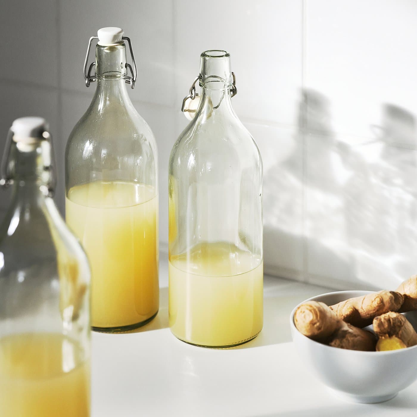 KORKEN Bottle with stopper - clear glass 1 l — image 2