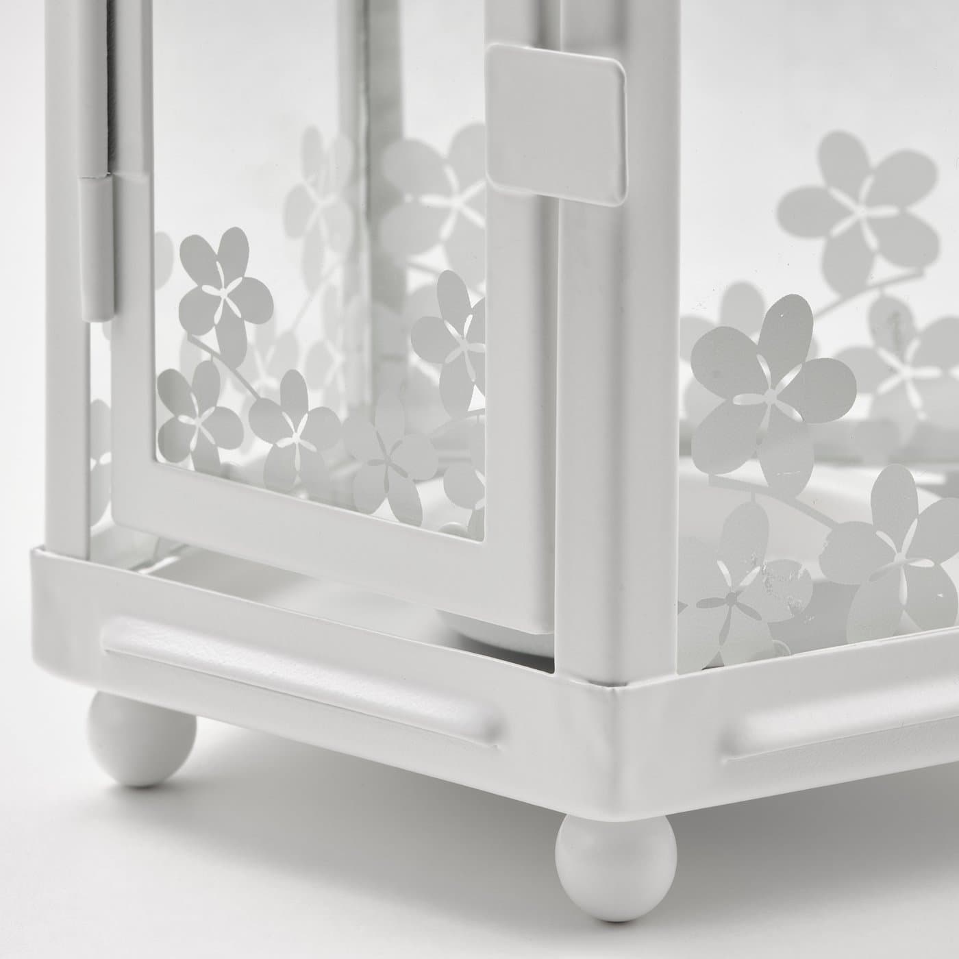 KRINGSYNT Lantern for tealight, in/outdoor - white 21 cm — image 3
