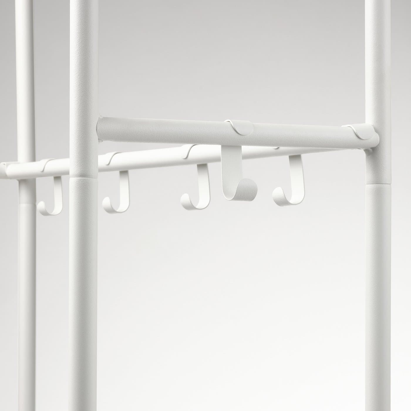 MACKAPÄR Coat rack with shoe storage unit - white 78x32x200 cm — image 4