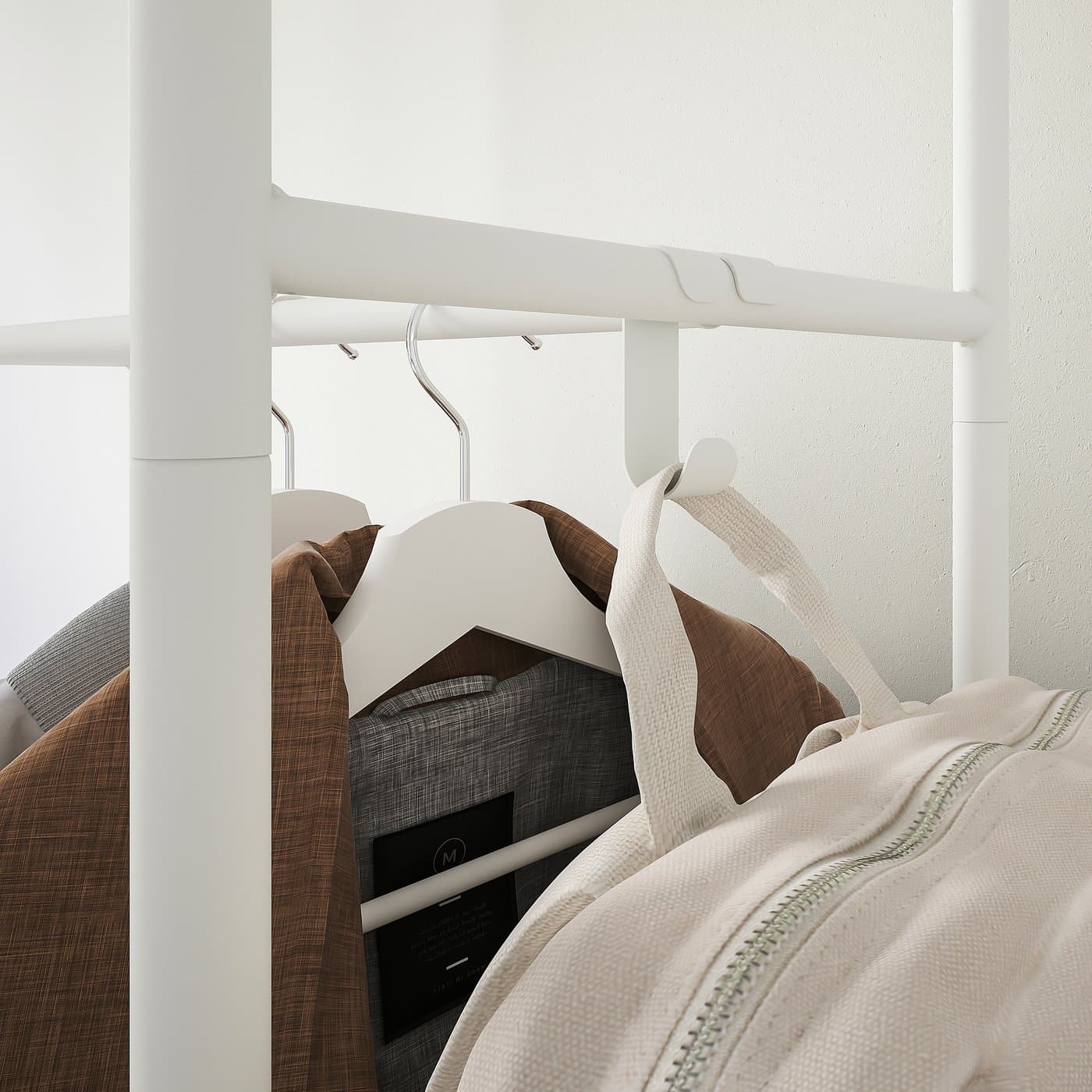 MACKAPÄR Coat rack with shoe storage unit - white 78x32x200 cm — image 5