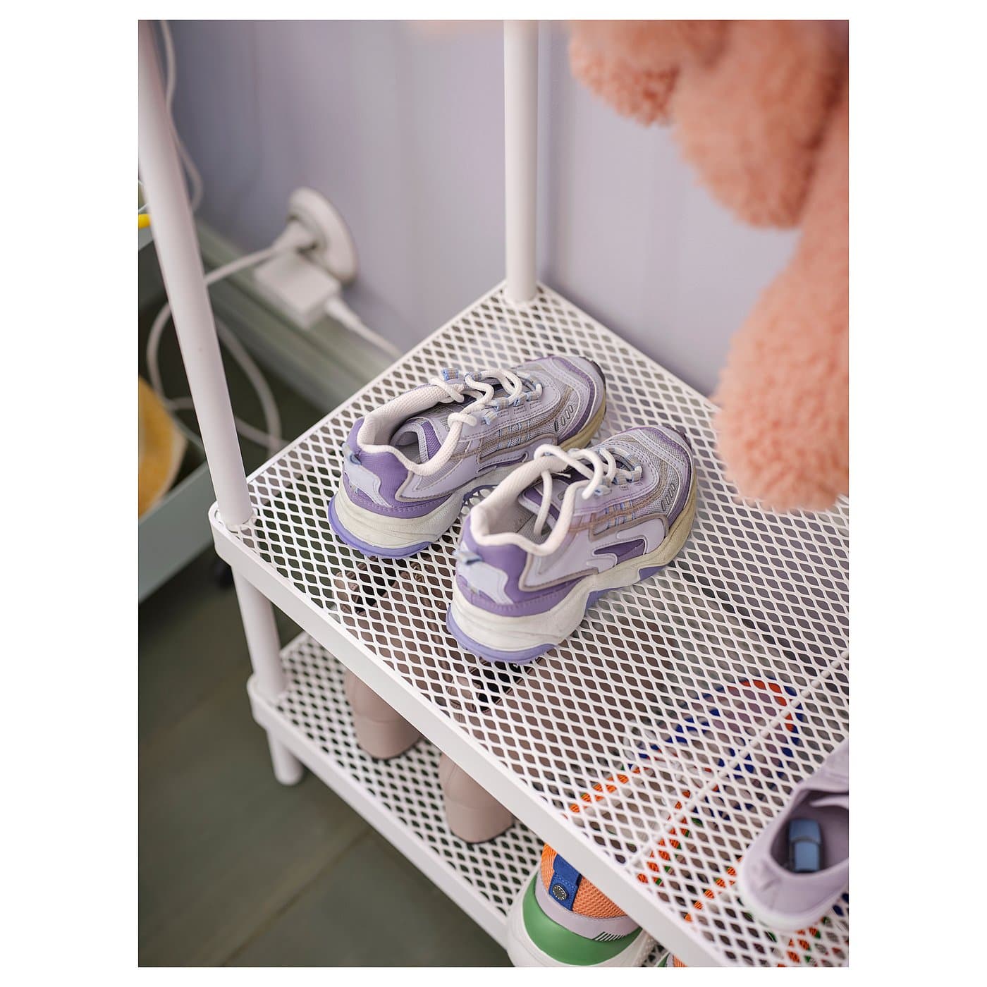 MACKAPÄR Coat rack with shoe storage unit - white 78x32x200 cm — image 8