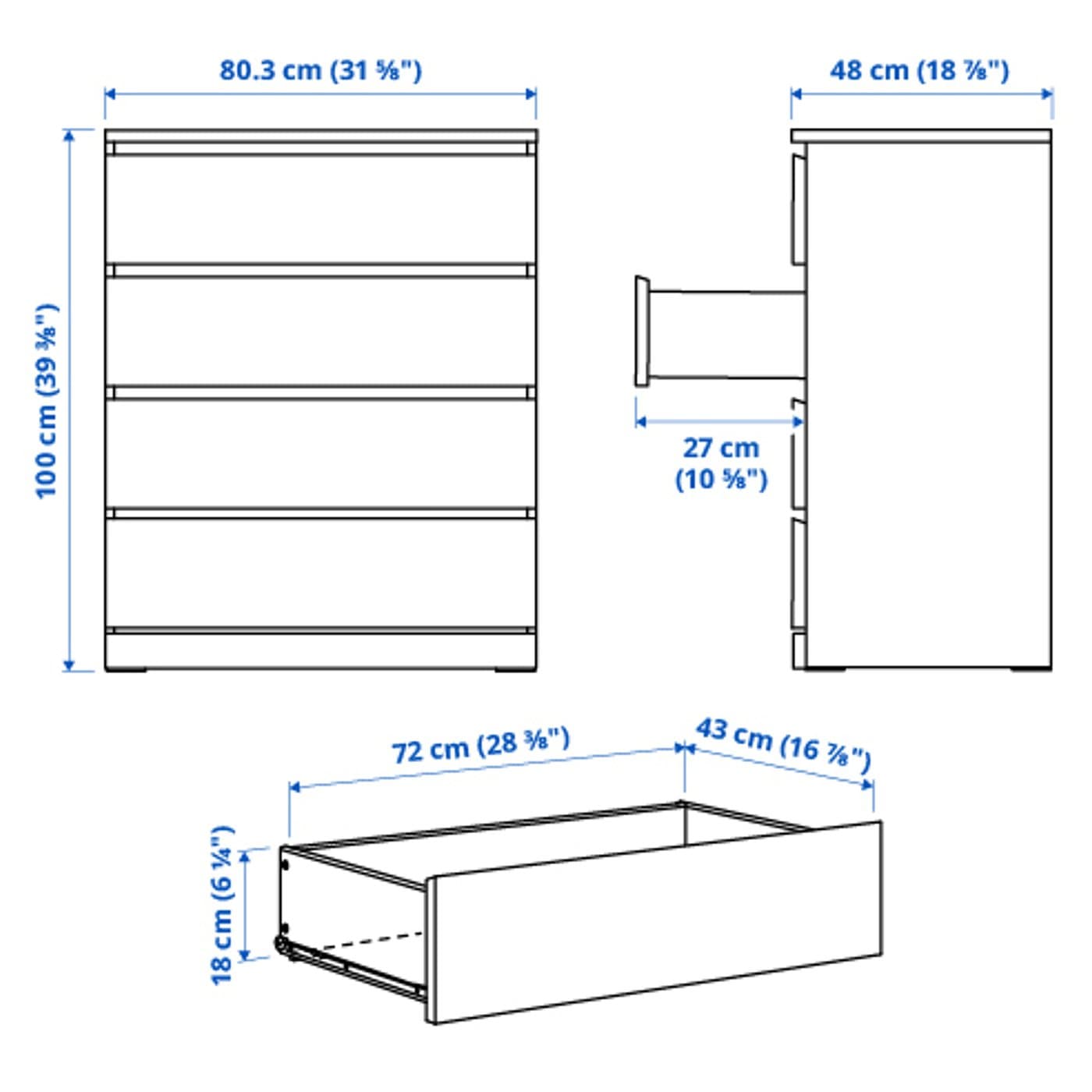 MALM Chest of 4 drawers — image 7