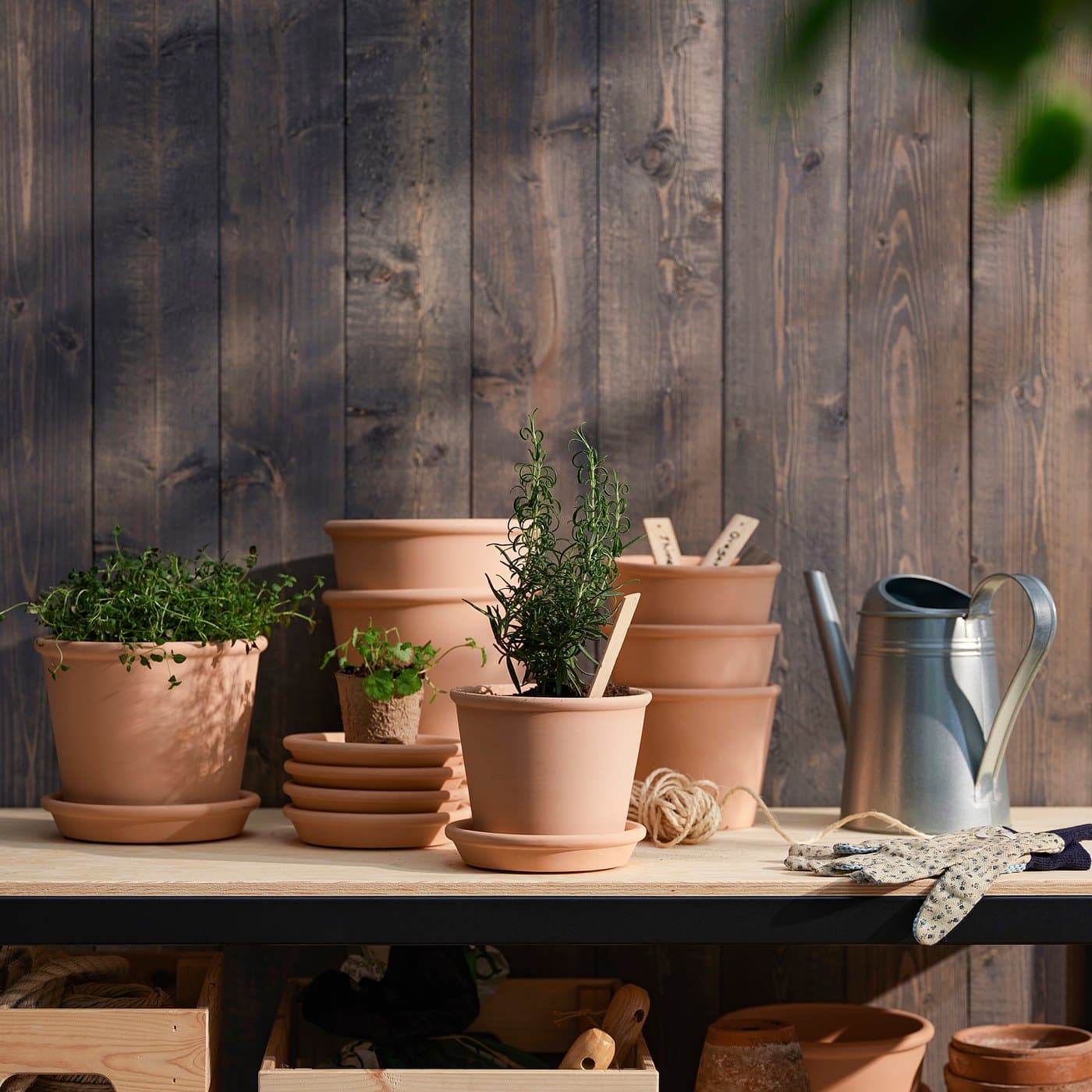 MUSKOTBLOMMA Plant pot with saucer - in/outdoor terracotta 12 cm — image 3