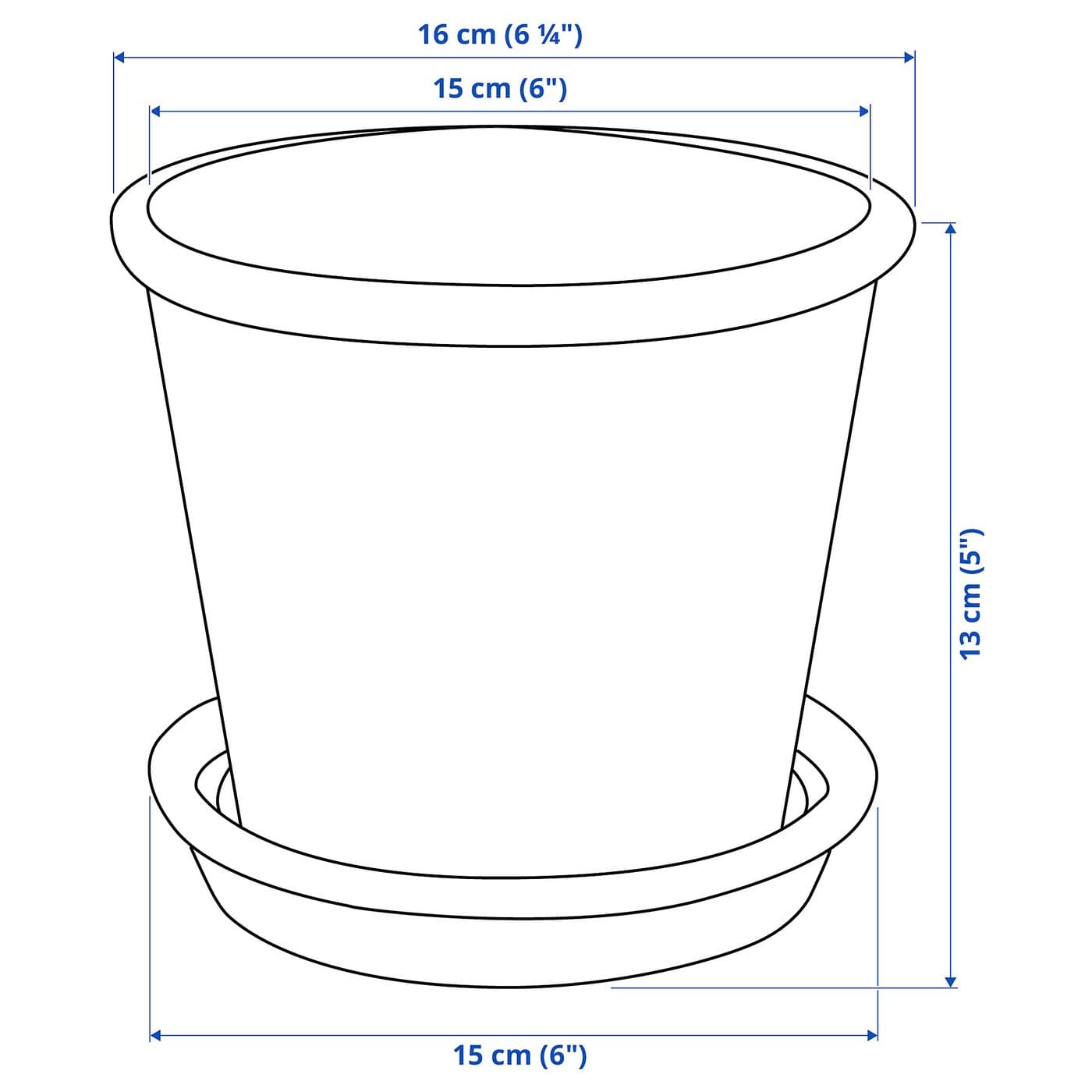 MUSKOTBLOMMA Plant pot with saucer - in/outdoor terracotta 12 cm — image 7