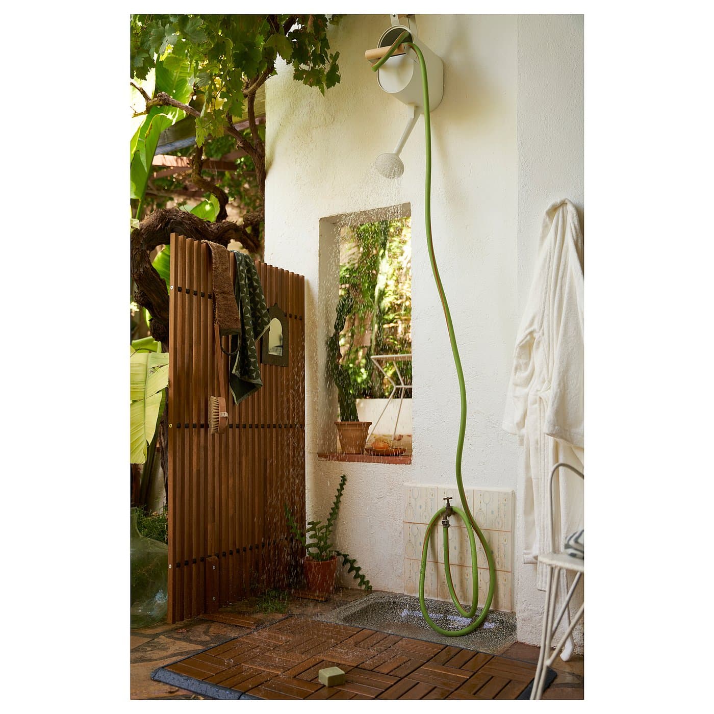 NÄMMARÖ Privacy screen - light brown stained indoor/outdoor 140x80x50 cm — image 2