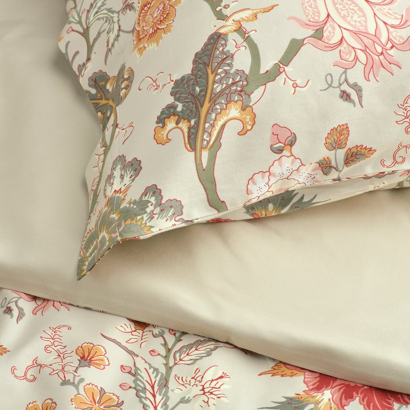 NÄSSELKLOCKA Duvet cover and 2 pillowcases - light grey-beige/multicolour 200x200/50x80 cm — image 3