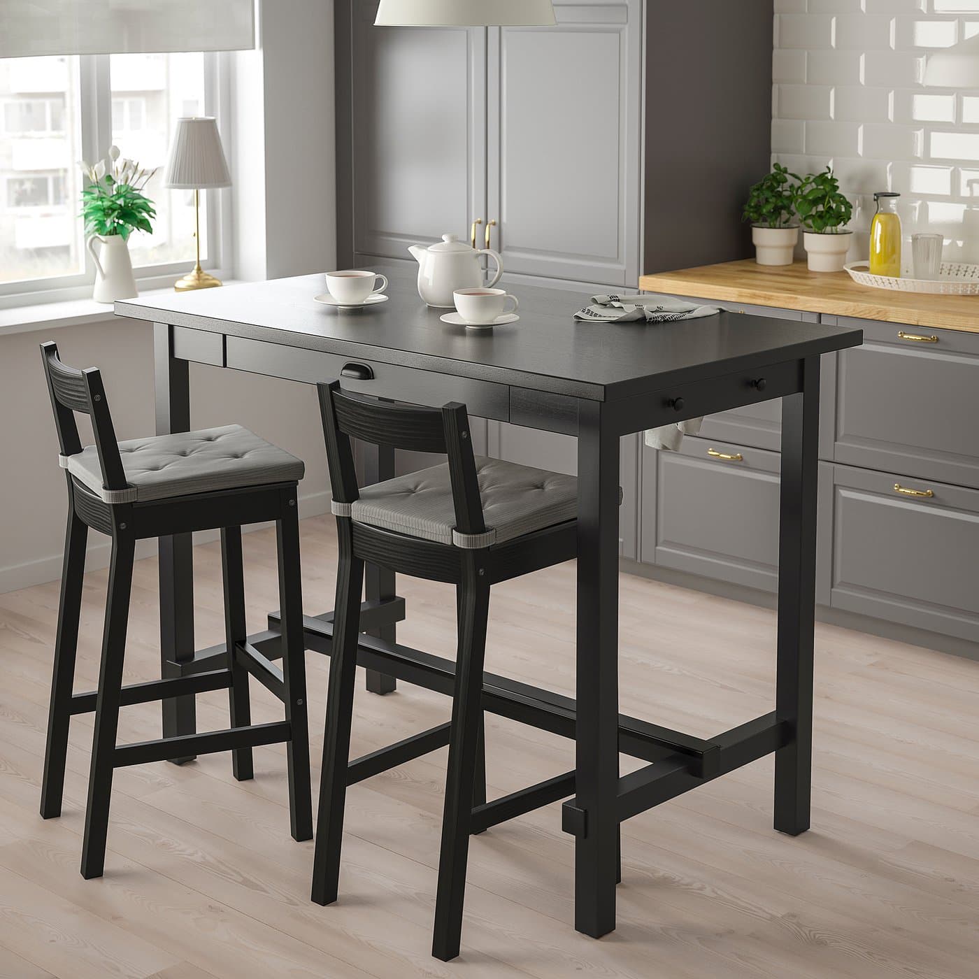 NORDVIKEN Bar table - black 140x80x105 cm — image 2