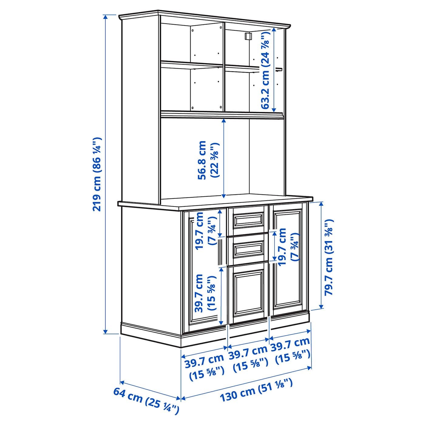 ÖNNERUP Kitchenette - off-white 130x64x219 cm — image 7