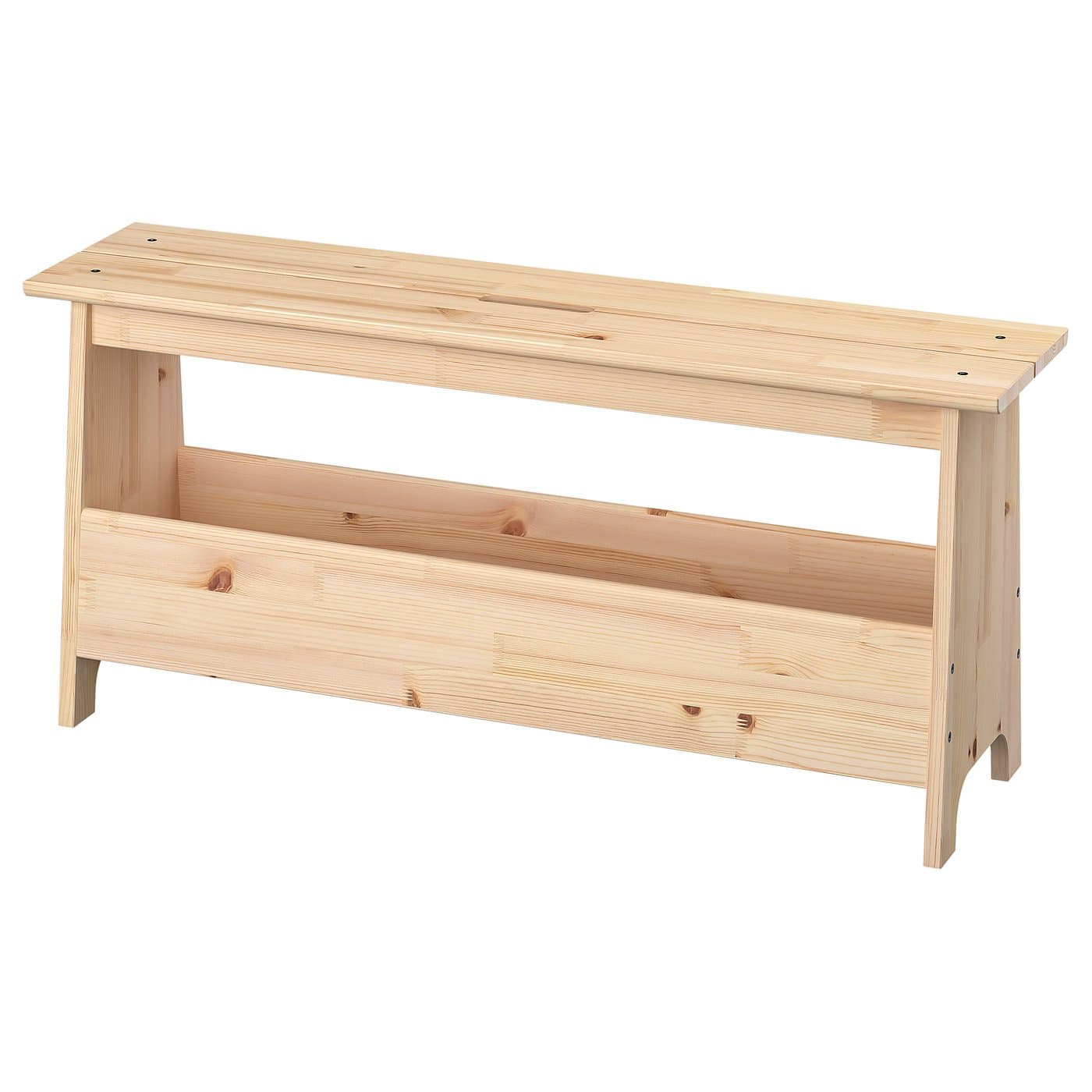PERJOHAN Bench with storage - pine 100 cm — image 1