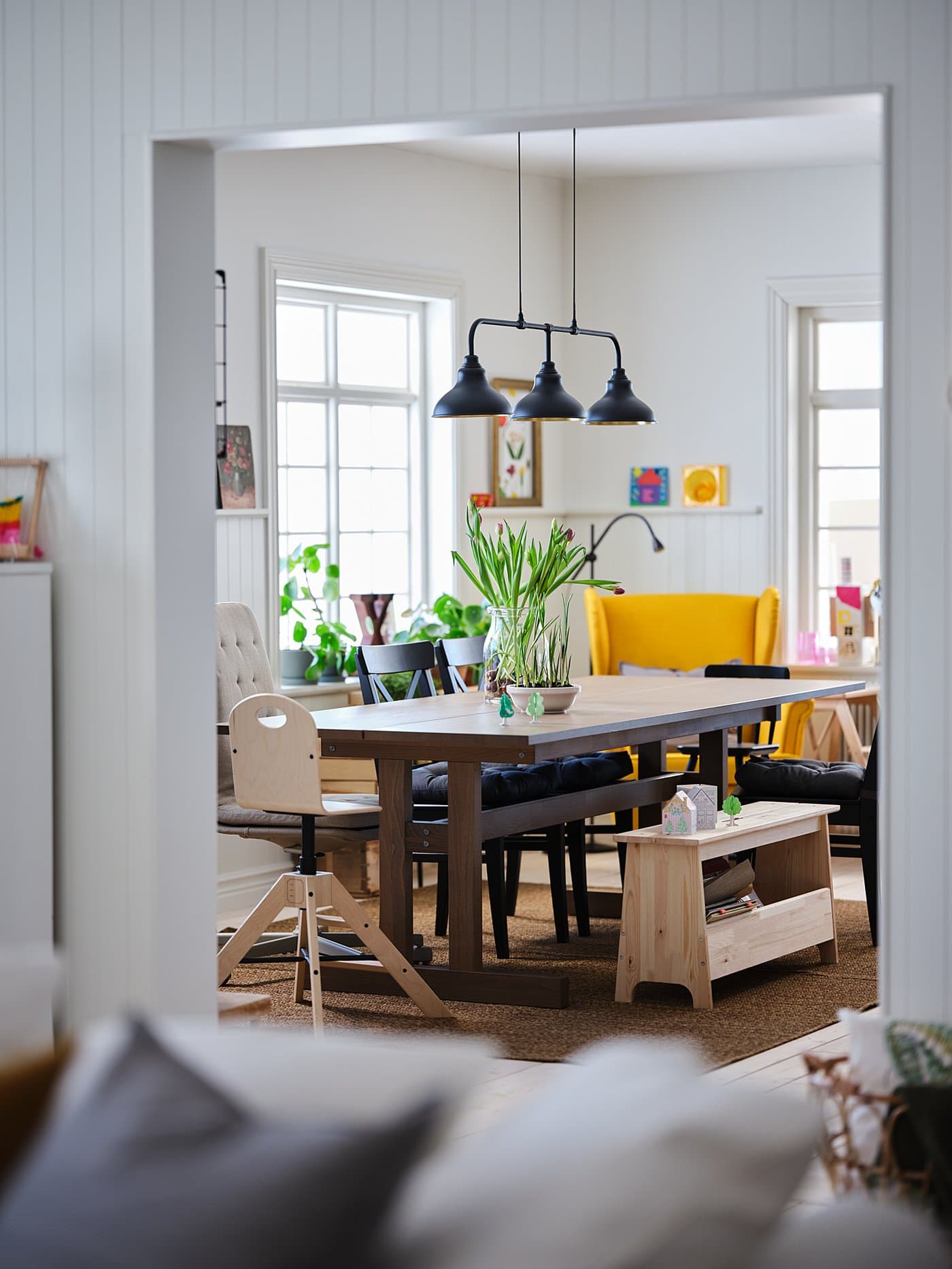 PERJOHAN Bench with storage - pine 100 cm — image 2
