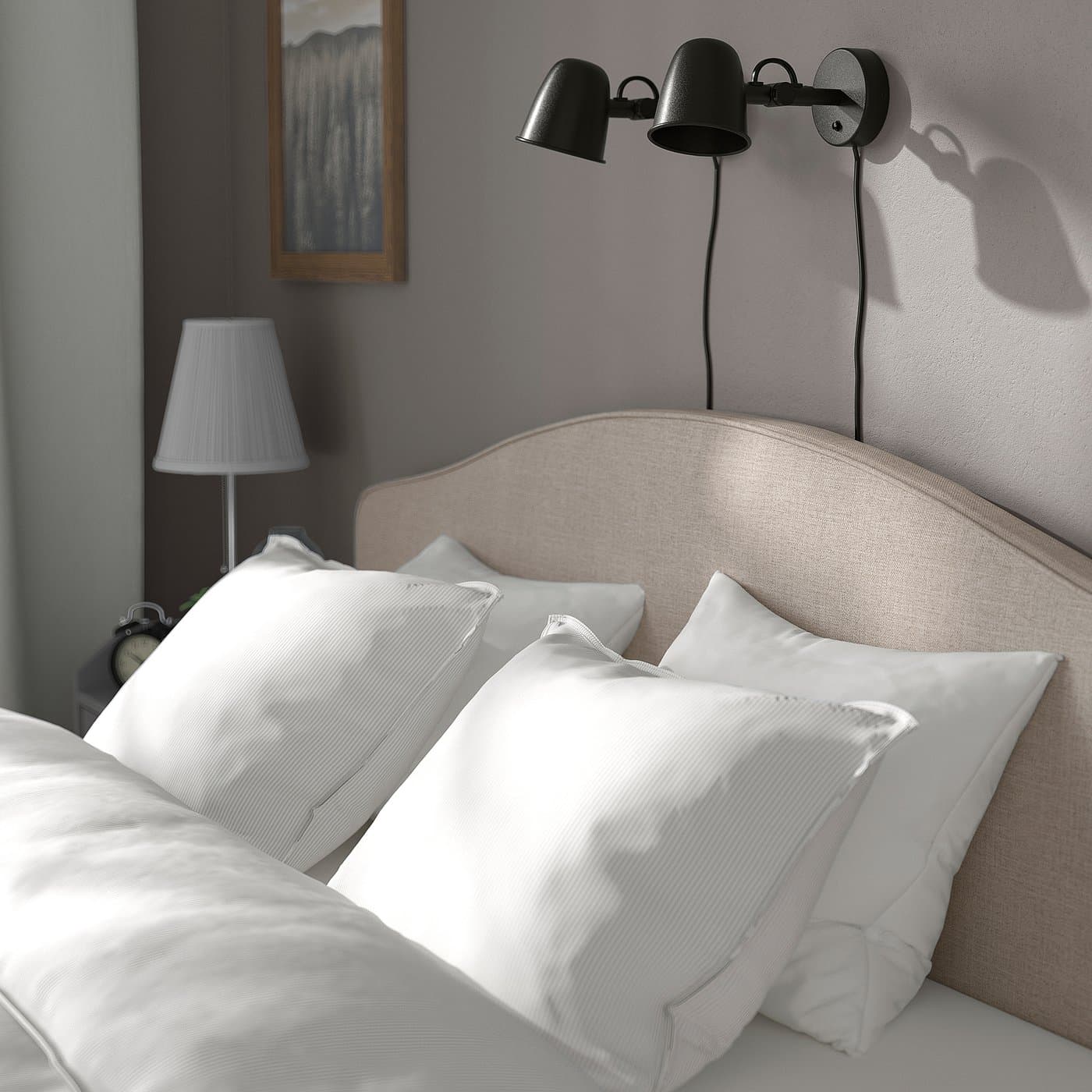 RAMNEFJÄLL Upholstered bed frame - Kilanda light beige/Luröy 150x200 cm — image 8