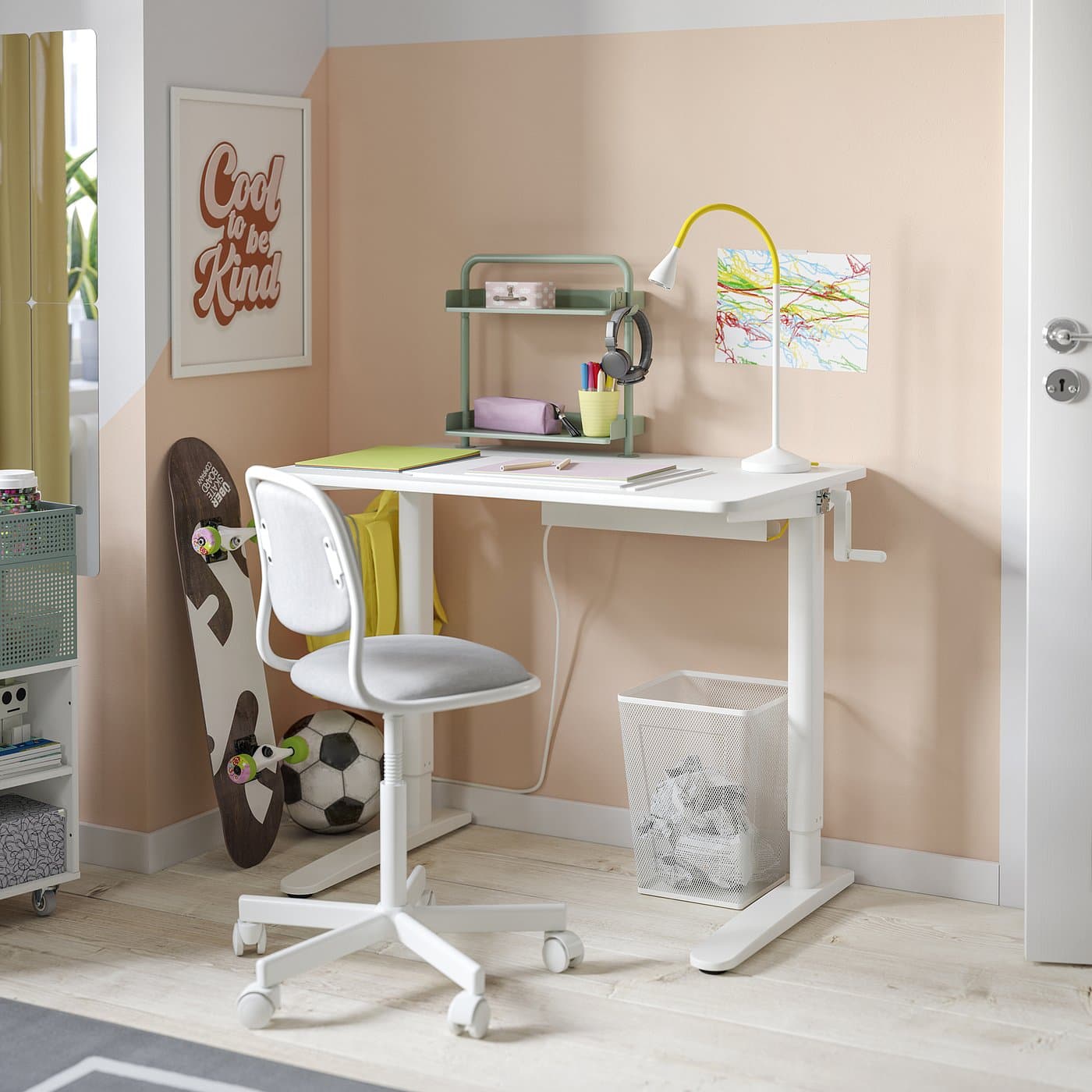 RELATERA Underframe sit/stand f table top - white 90/117 cm — image 3