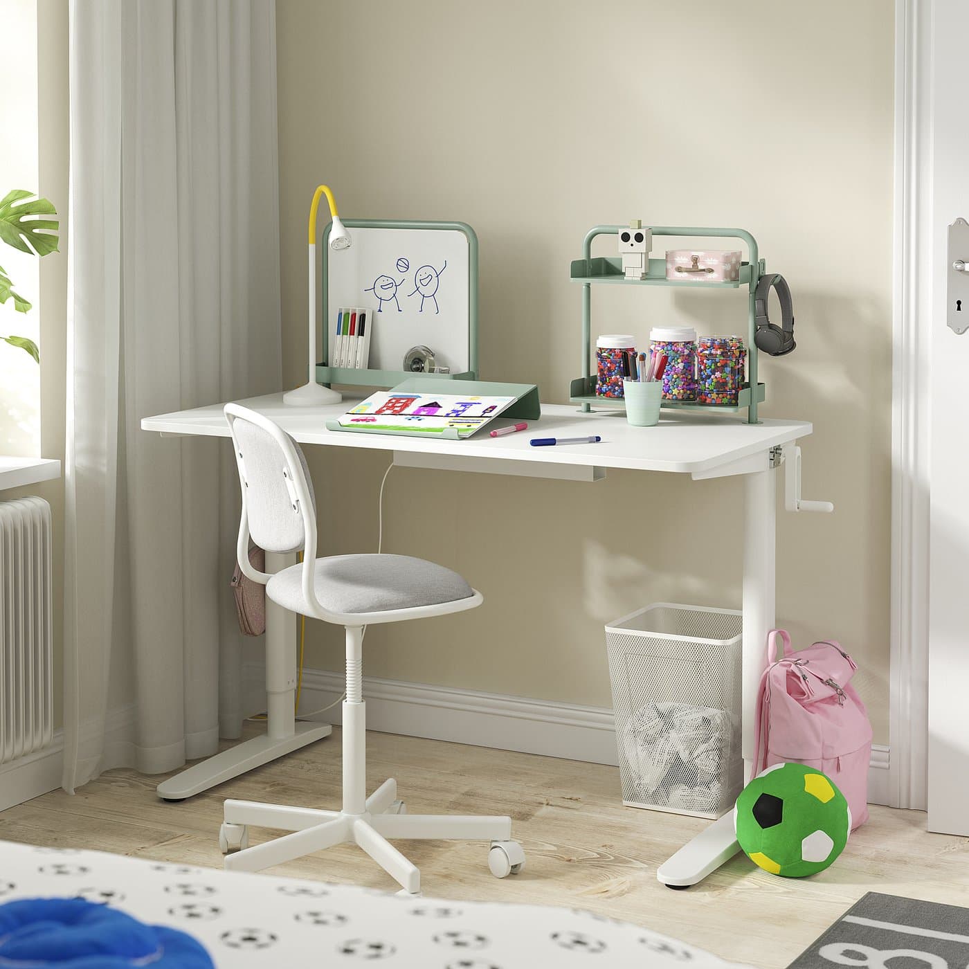 RELATERA Underframe sit/stand f table top - white 90/117 cm — image 4