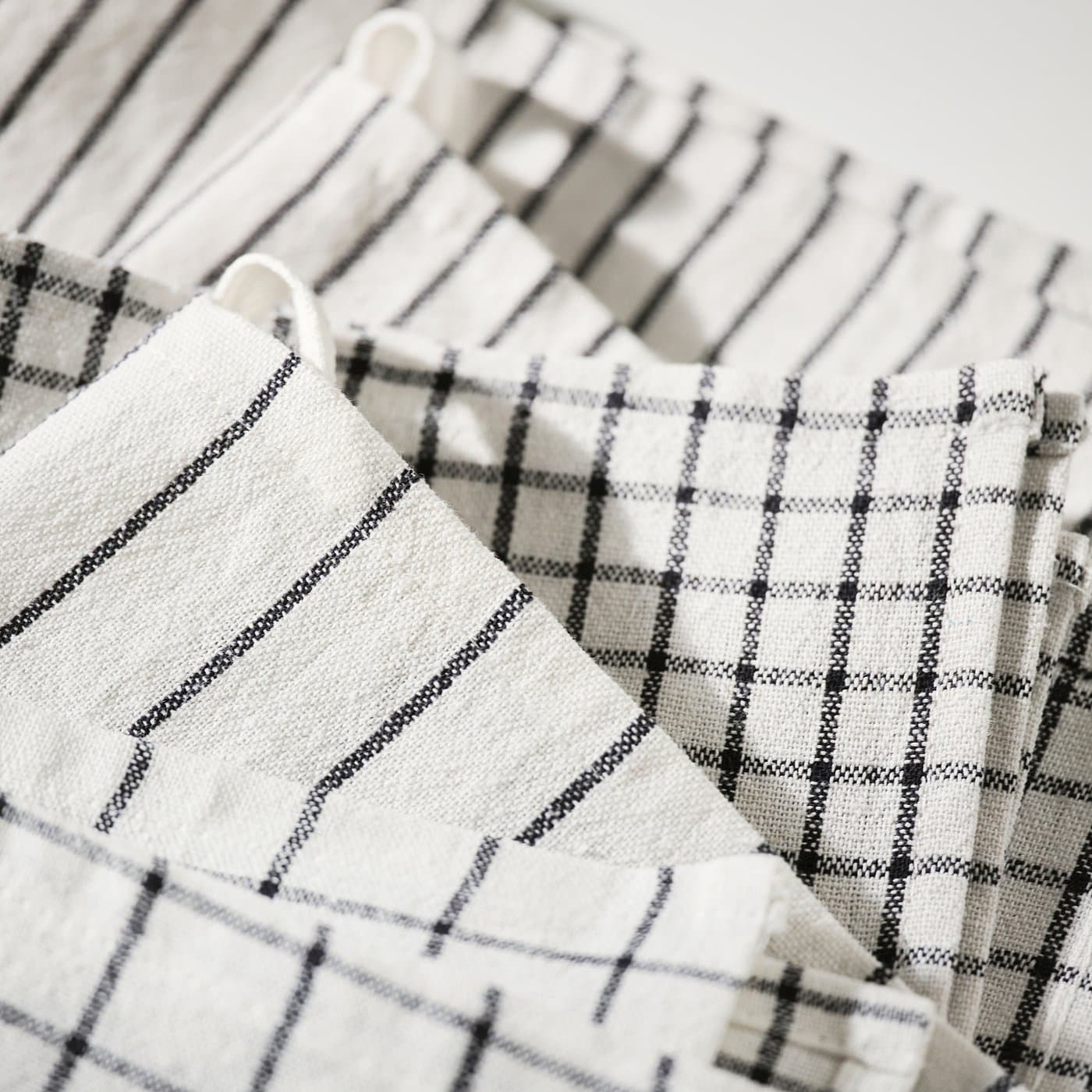 RINNIG Tea towel - white/dark grey/patterned 45x60 cm — image 7