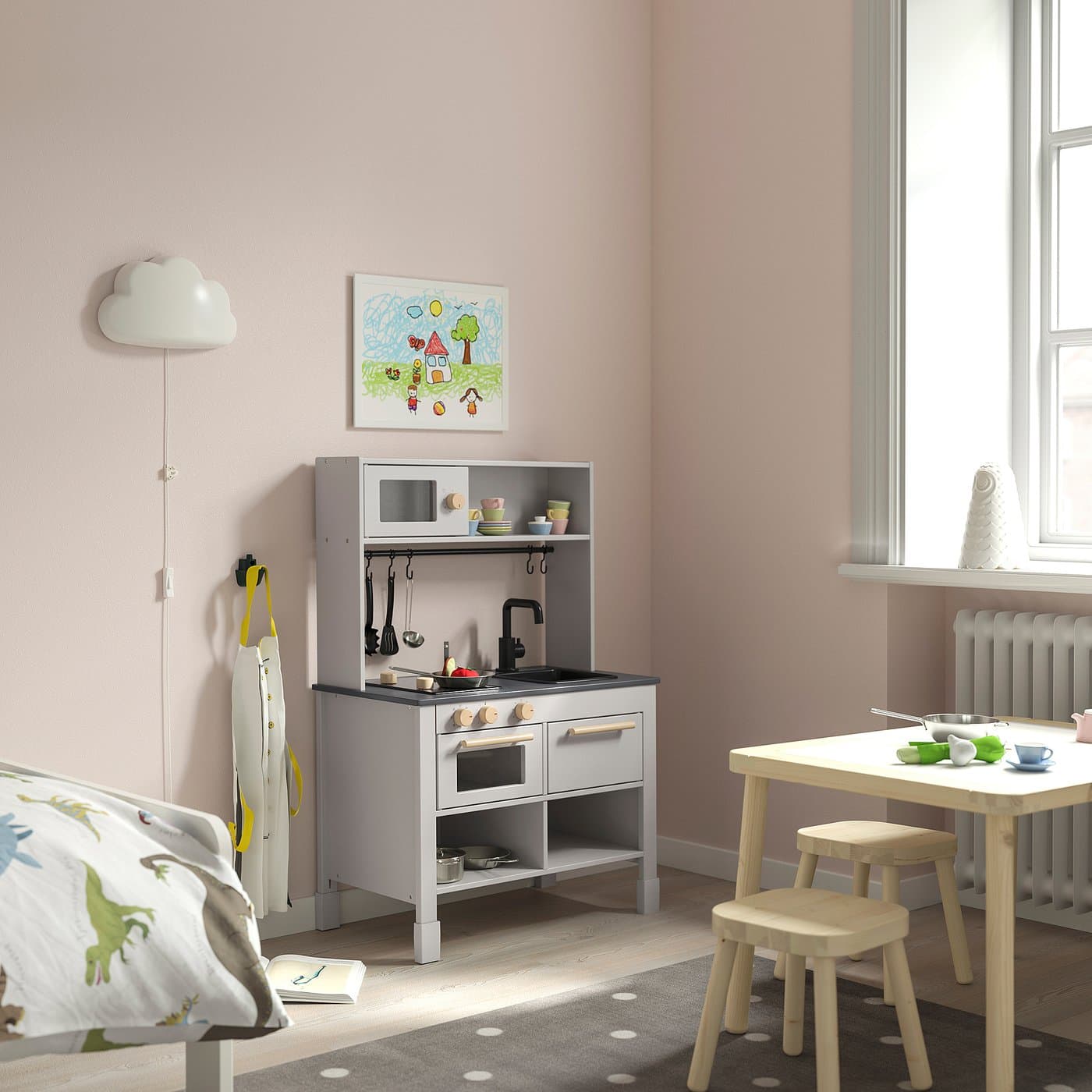 SILLTRUT Kitchen for children - grey 68x40x100 cm — image 4