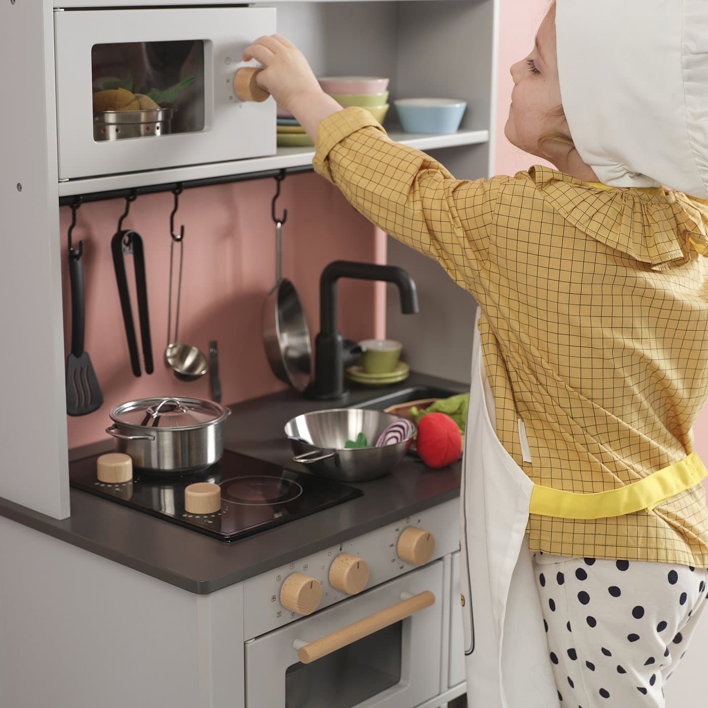 SILLTRUT Kitchen for children - grey 68x40x100 cm — image 2