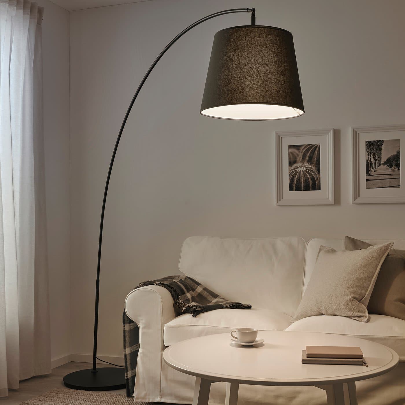 SKAFTET Floor lamp base, arched - black — image 3