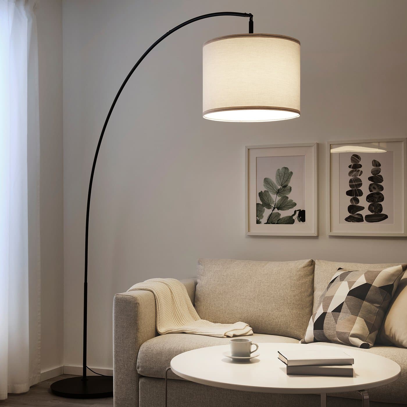 SKAFTET Floor lamp base, arched - black — image 2
