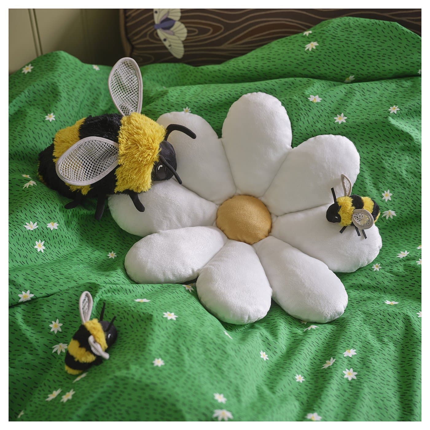 SKOGSDUVA Cushion - flower-shaped/white 47x8 cm — image 3