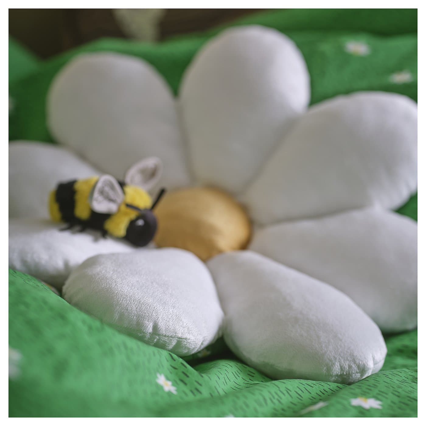 SKOGSDUVA Cushion - flower-shaped/white 47x8 cm — image 4