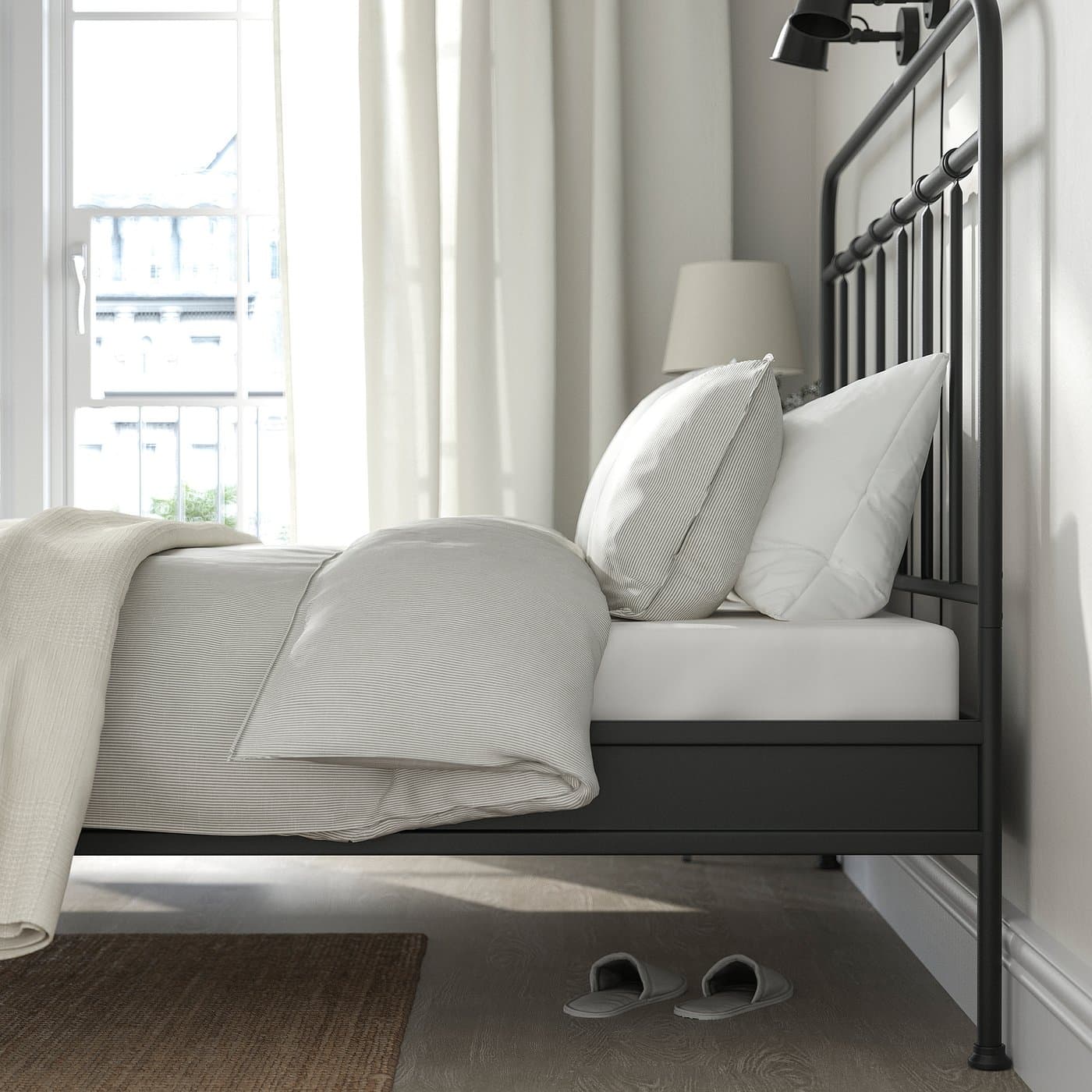 STJÄRNÖ Bed frame - anthracite/Luröy 180x200 cm — image 4