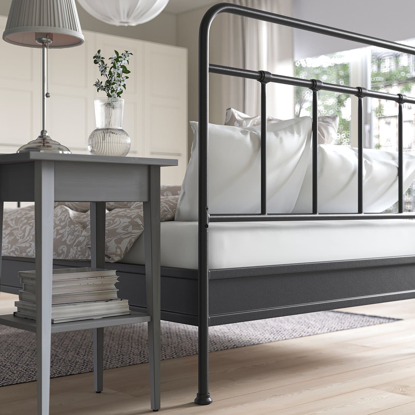 STJÄRNÖ Bed frame - anthracite/Luröy 180x200 cm — image 6
