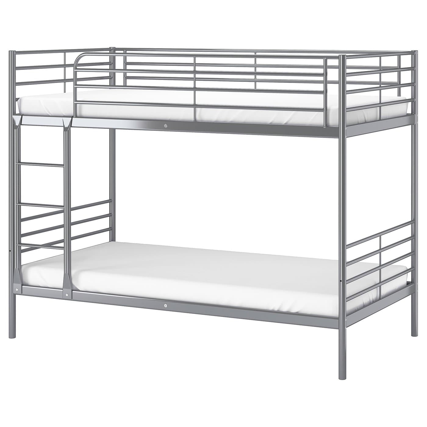 SVÄRTA Bunk bed frame - silver-colour 90x200 cm — image 1