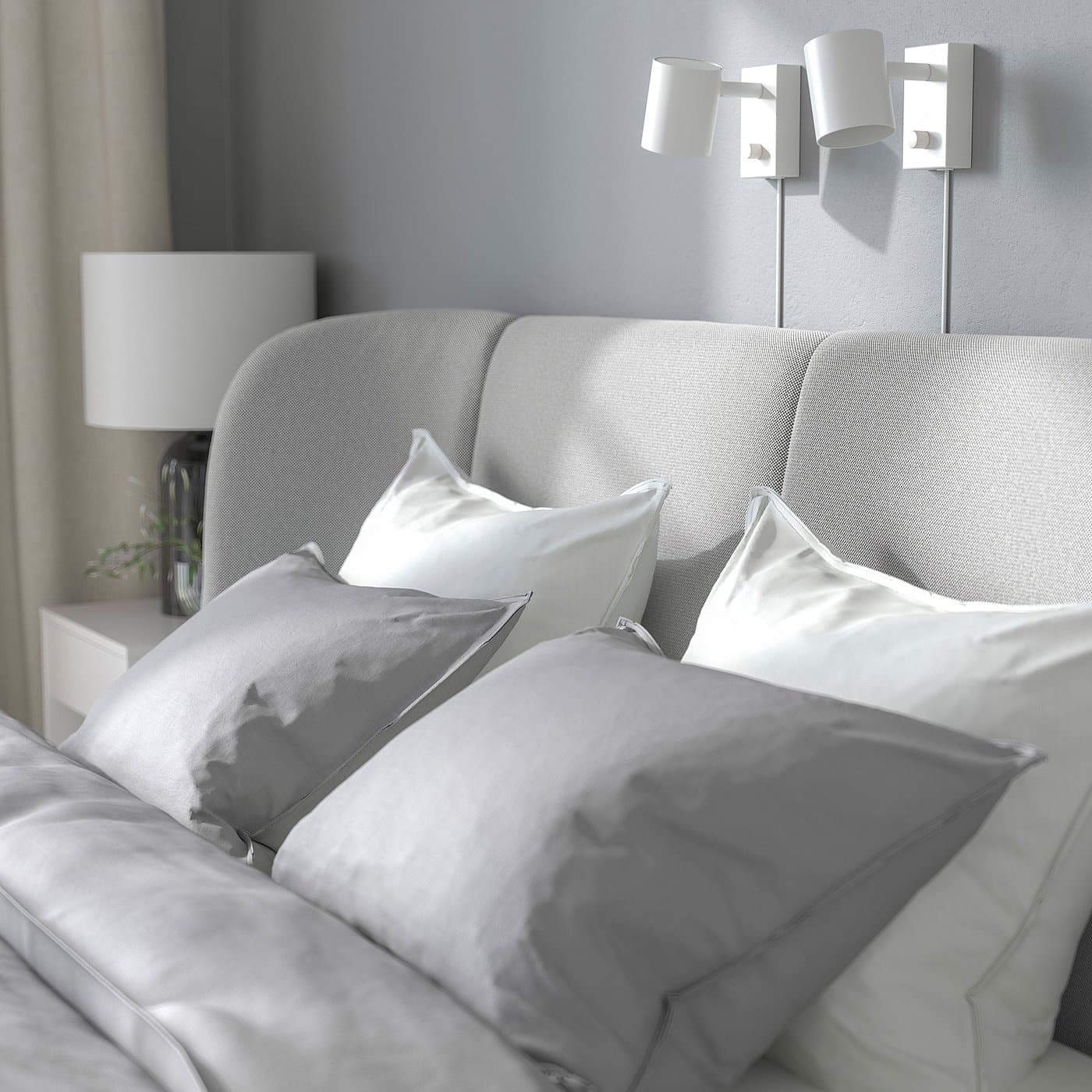 TUFJORD Upholstered bed frame - Tallmyra white/black/Luröy 180x200 cm — image 6