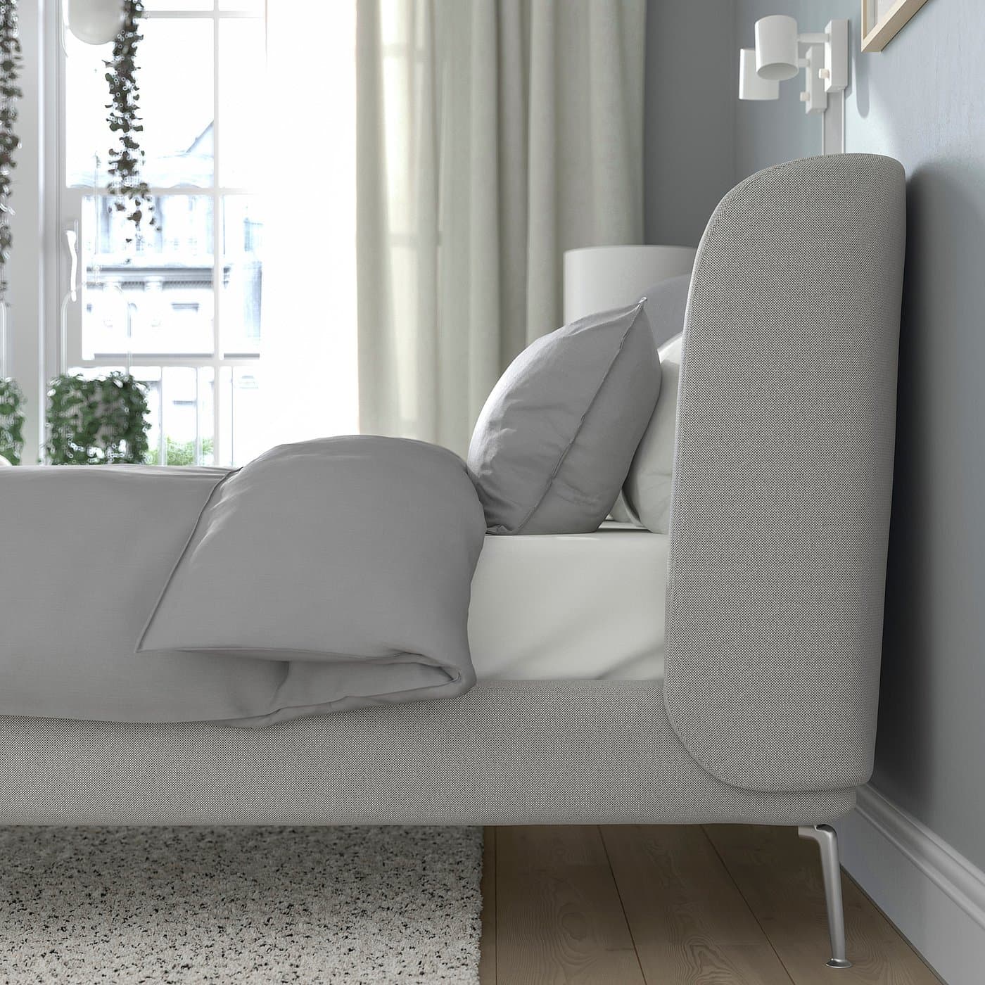 TUFJORD Upholstered bed frame - Tallmyra white/black/Luröy 180x200 cm — image 4