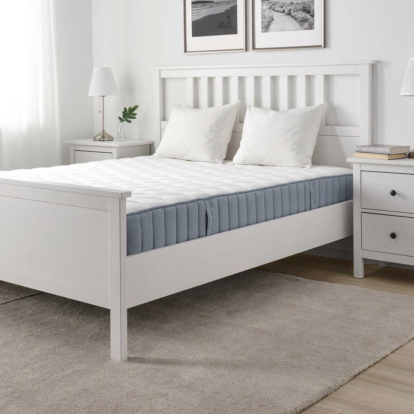VÅGSTRANDA Pocket sprung mattress - extra firm/light blue 180x200 cm — image 6