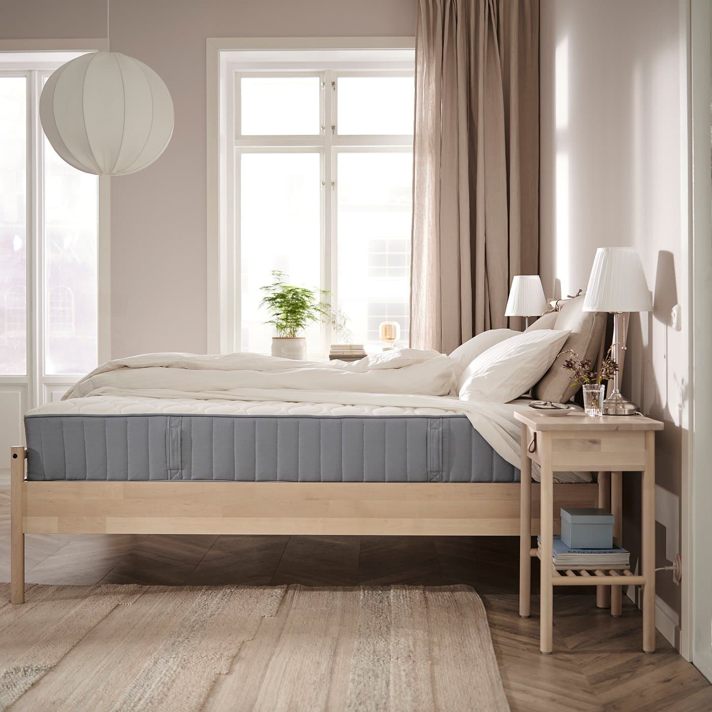 VÅGSTRANDA Pocket sprung mattress - extra firm/light blue 180x200 cm — image 2