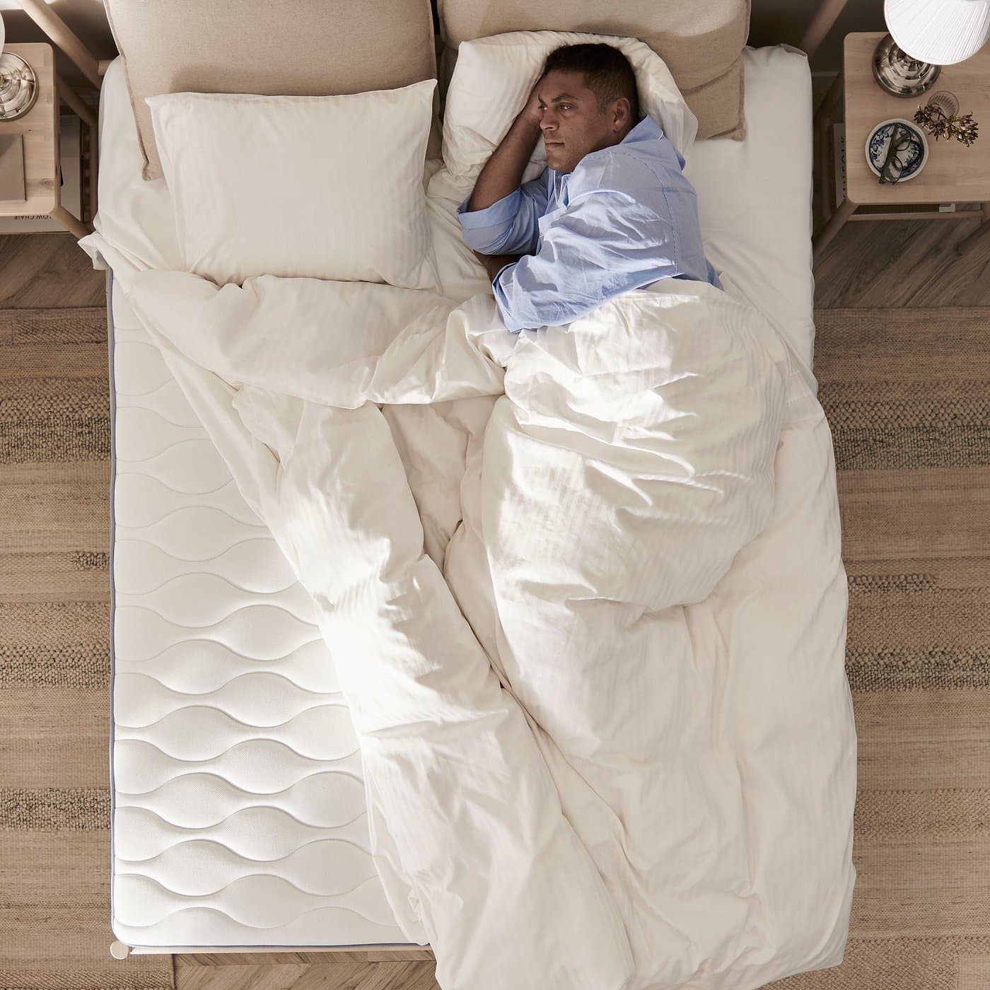 VÅGSTRANDA Pocket sprung mattress - extra firm/light blue 180x200 cm — image 4