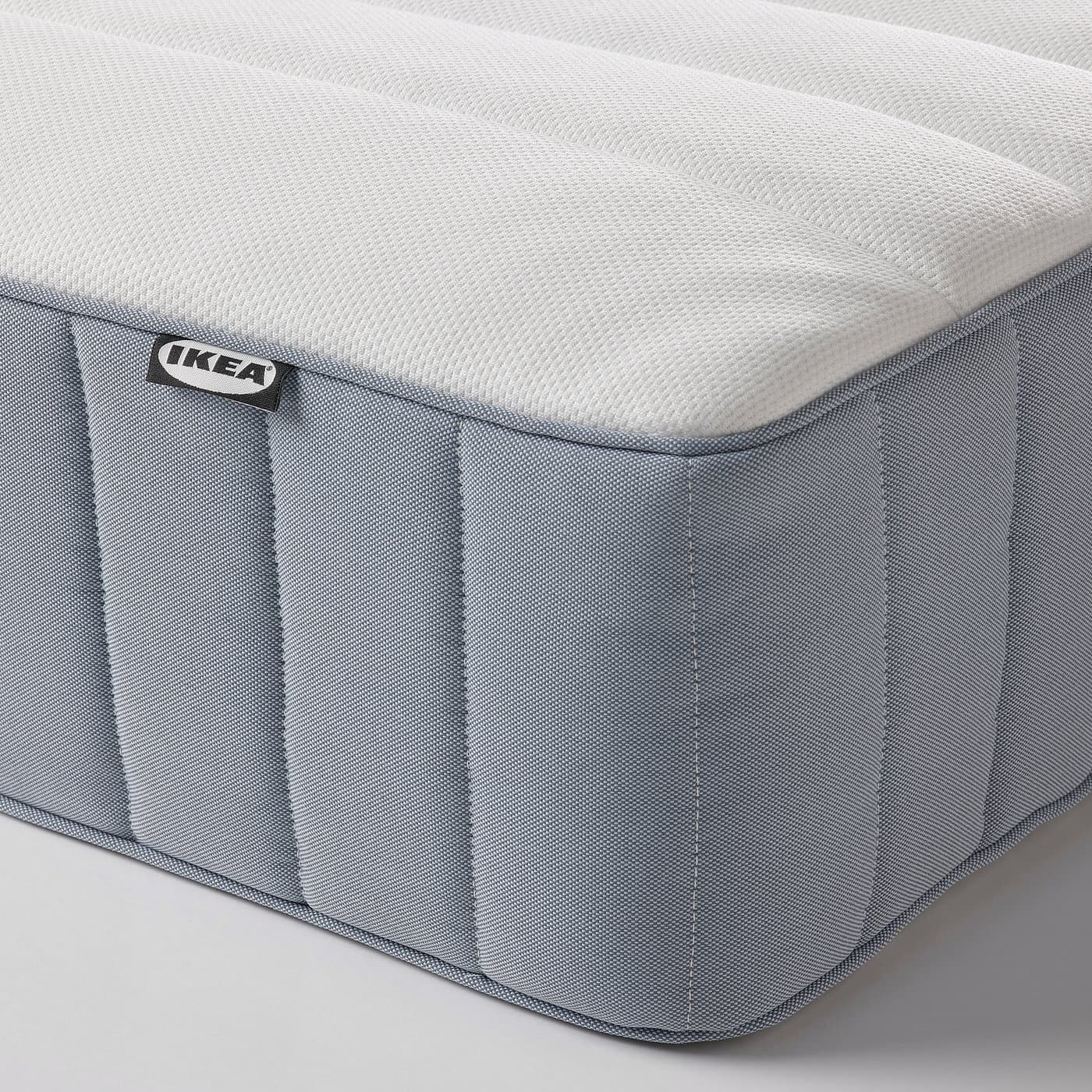 VALEVÅG Pocket sprung mattress - extra firm/light blue 150x200 cm — image 8