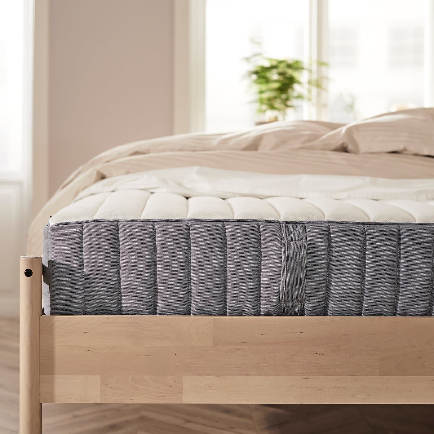 VALEVÅG Pocket sprung mattress - extra firm/light blue 150x200 cm — image 5