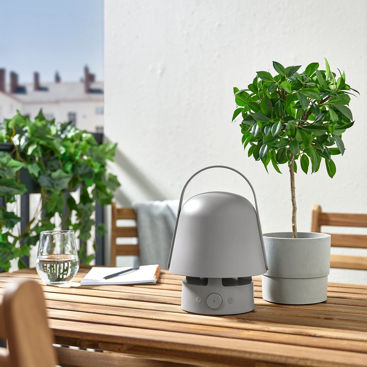 VAPPEBY Bluetooth speaker lamp - outdoor/grey — image 4